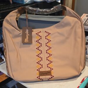 Wrangler Tan Hobo Bag with Yellow Accents